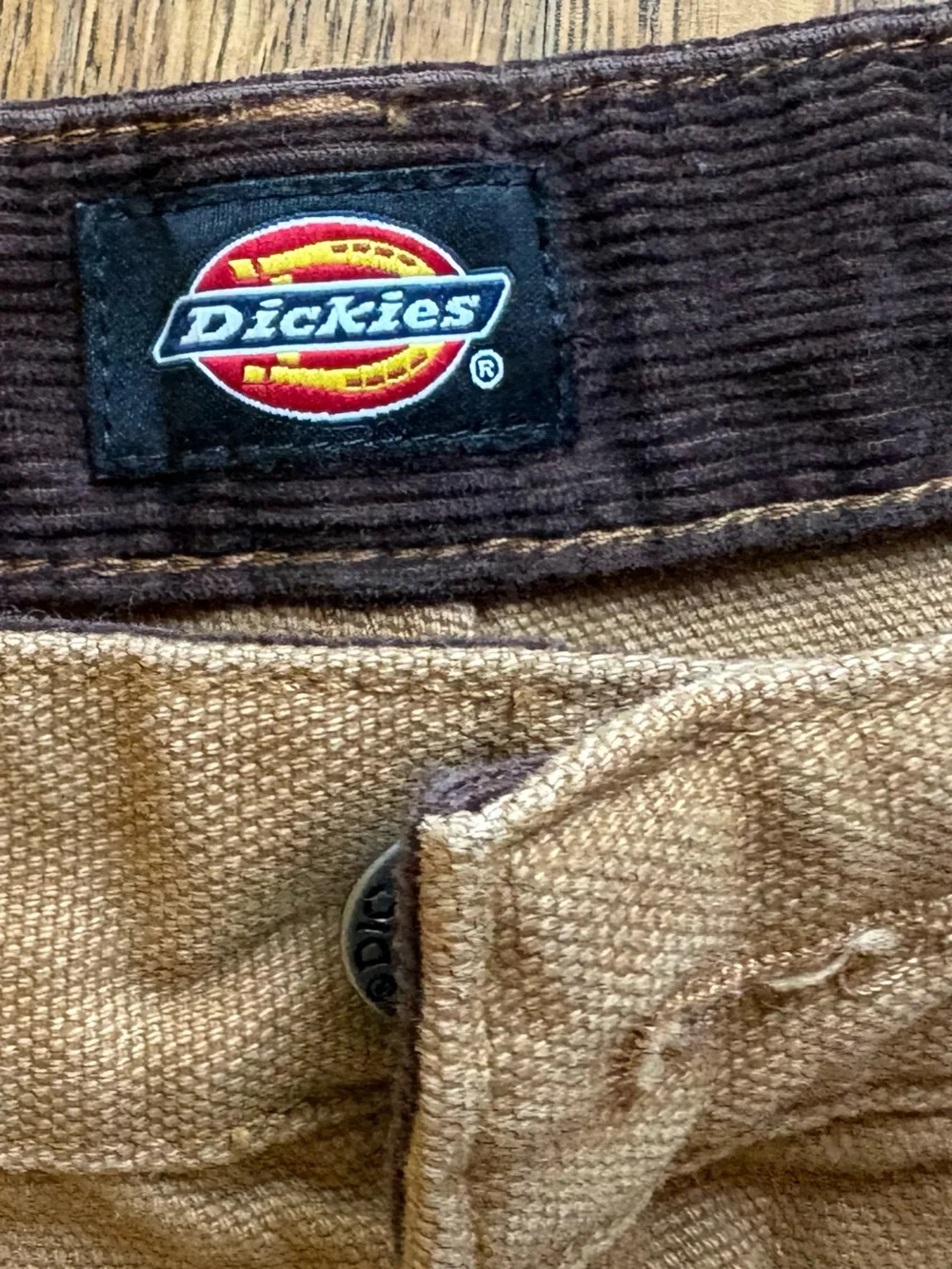 VTG Dickies Riveted Double Knee Workwear Pants 30x30 Mens Tan Canvas Gorpcore